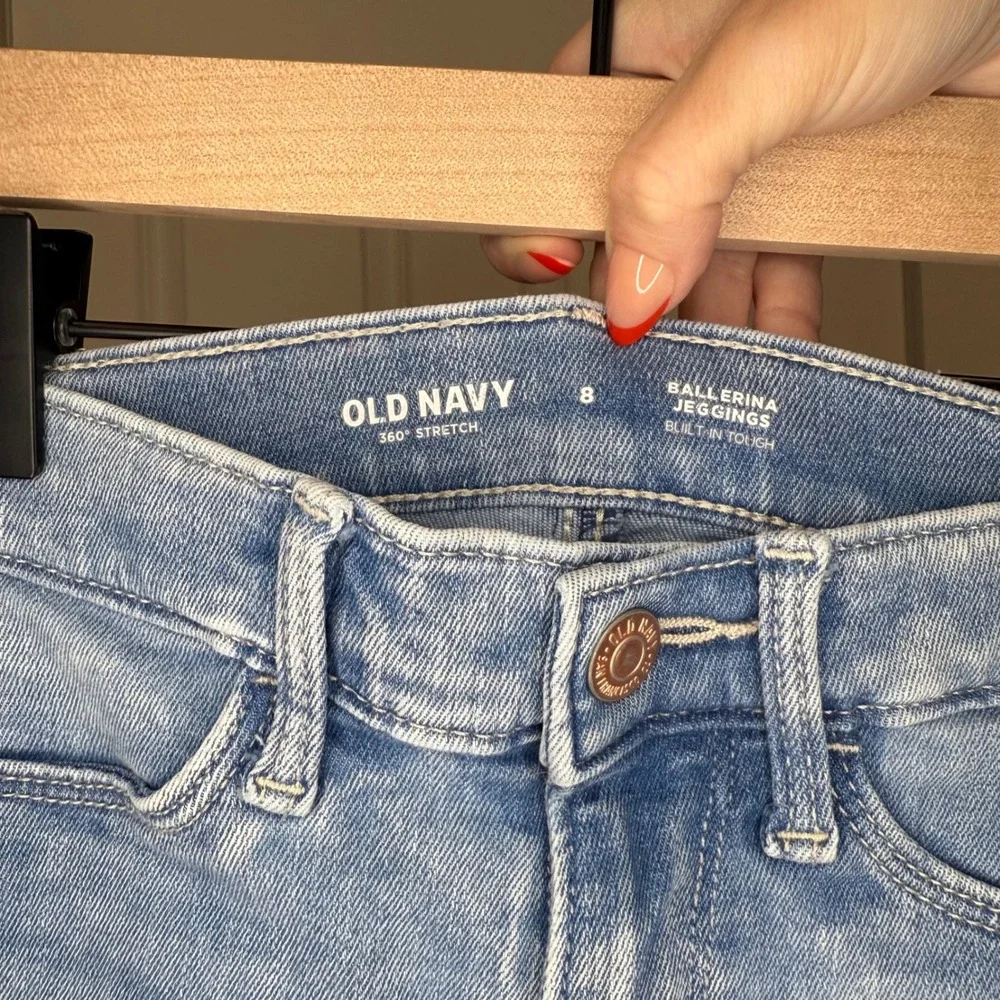 Old Navy‎ Kids Girls Size 8 Light Wash Distressed Ballerina Jeggings